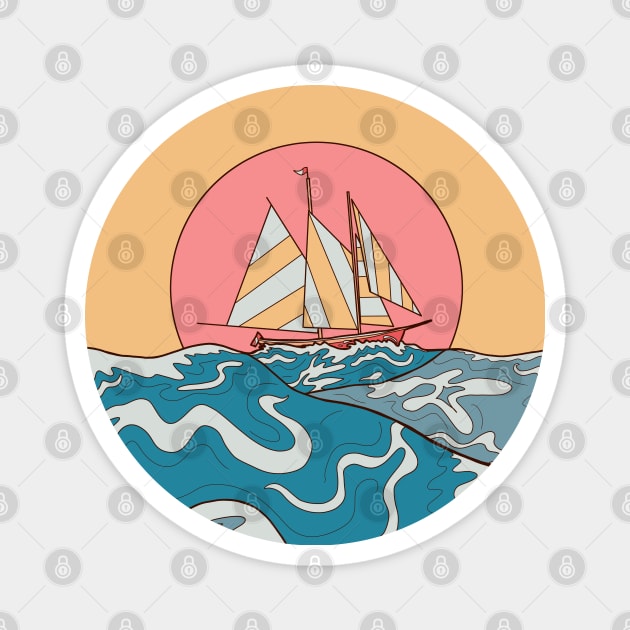 Ocean sailing Magnet by Swadeillustrations